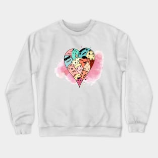 Heart full of doodle faces Crewneck Sweatshirt